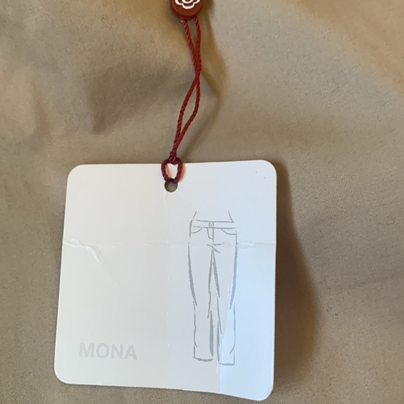 Olsen beige stretch cotton33 inch inseam straight leg pants Mona NWT - Picture 4 of 6